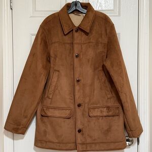 Men’s LL Bean Brown Suede Look Jacket/Coat Sz L